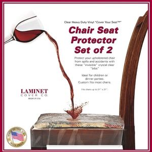 LAMINET Vinyl Chair Protectors, Clear, Fits Chairs up to 21x21-In, Set of 2